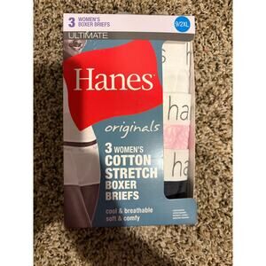 NWT Women's Hanes Original Cotton Stretch Boxer Briefs Size 9/2XL
